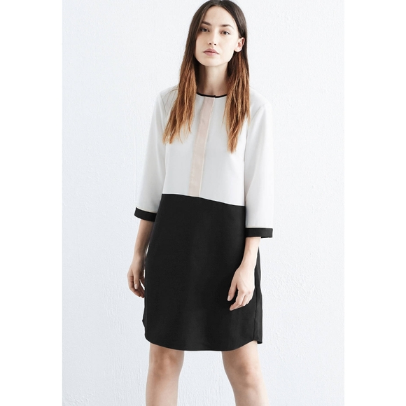 Warehouse shift color block placket dress - Picture 2 of 8